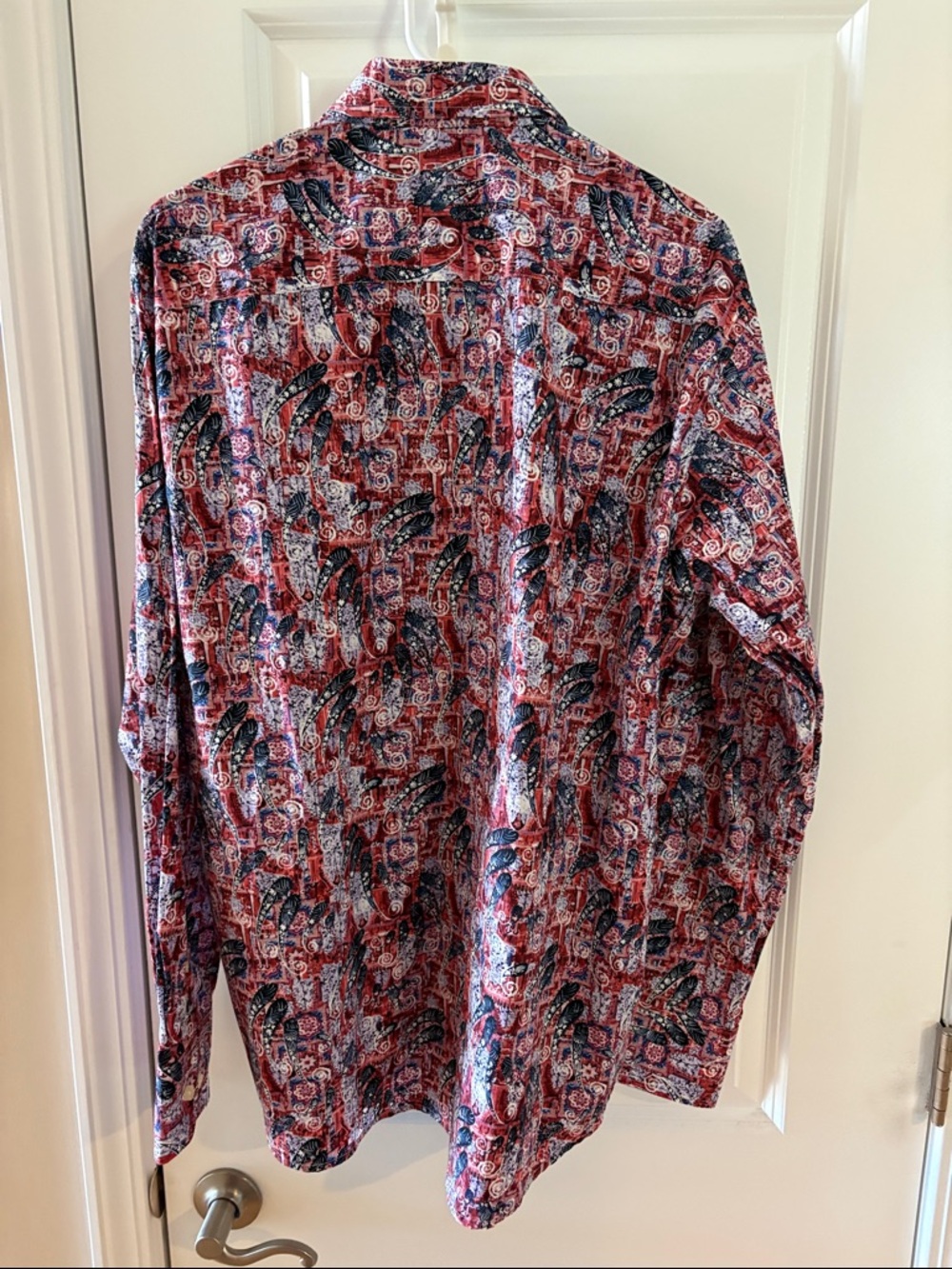TALLIA Red Paisley Print Button-Down Shirt - Picture 2 of 6